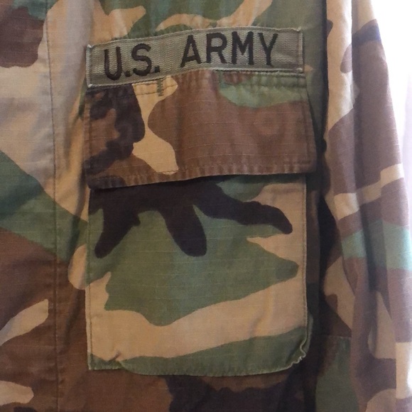 Mens Small US Army Camo Jacket Shirt Button Up Long Sleeve - Picture 3 of 10